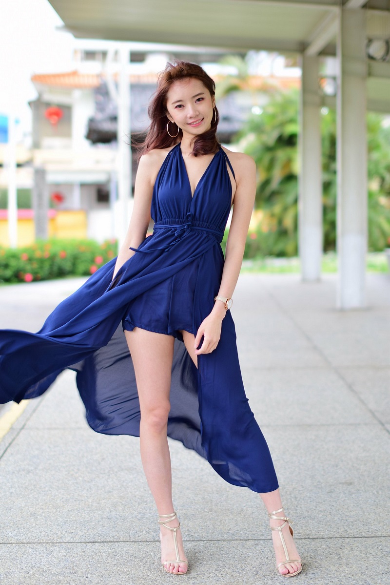 模拍作品 优宝 高衩长裙凉高美腿